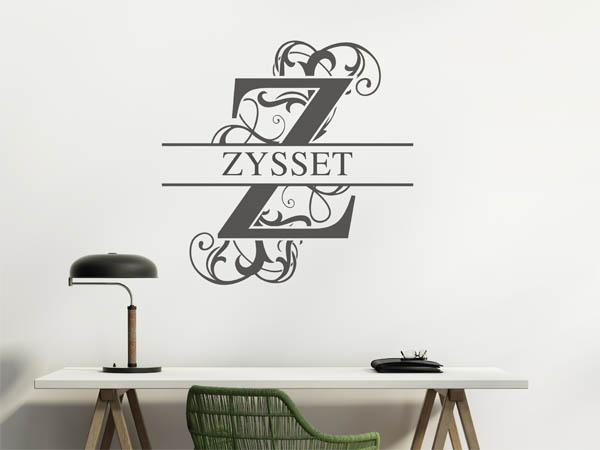 Wandtattoo verschnörkeltes Z mit Zysset