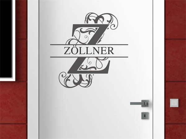 Wandtattoo verschnörkeltes Z mit Zöllner