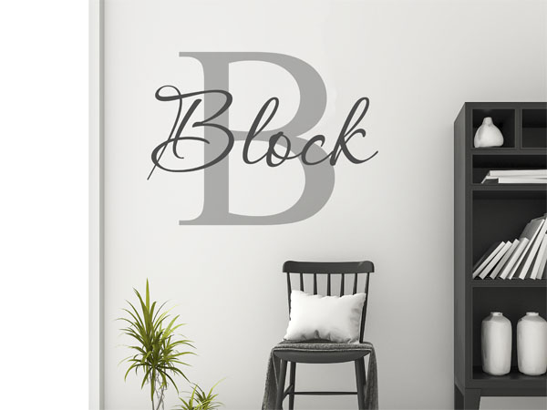 Wandtattoo Block Nachname