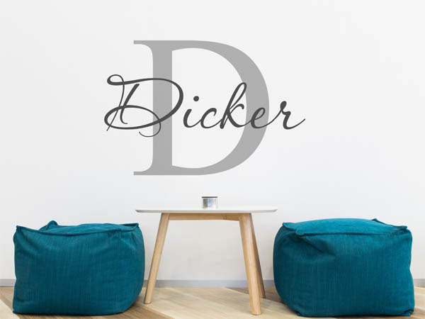 Wandtattoo Dicker Nachname
