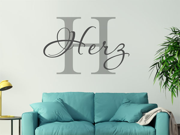 Wandtattoo Herz Nachname