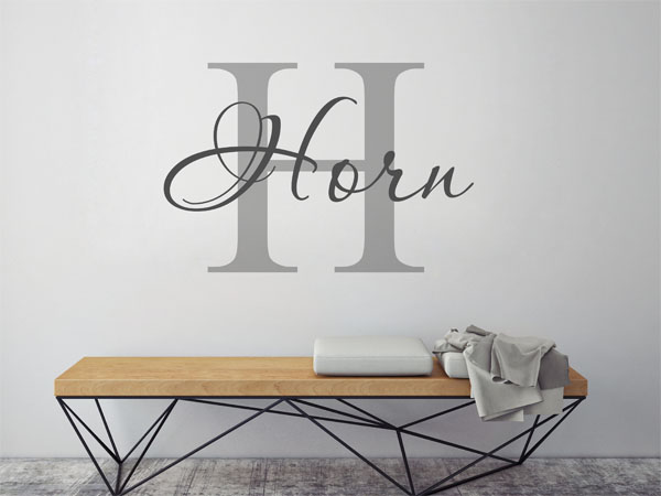 Wandtattoo Horn Nachname