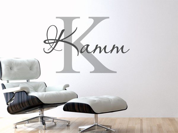 Wandtattoo Kamm Nachname