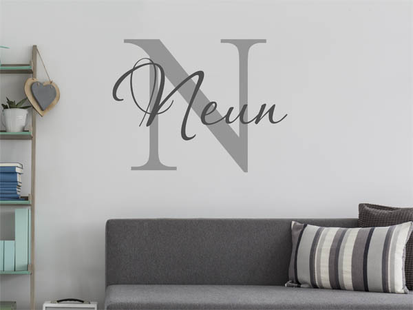 Wandtattoo Neun Nachname