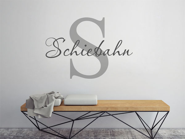 Wandtattoo Schiebahn Nachname