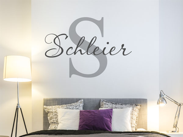 Wandtattoo Schleier Nachname