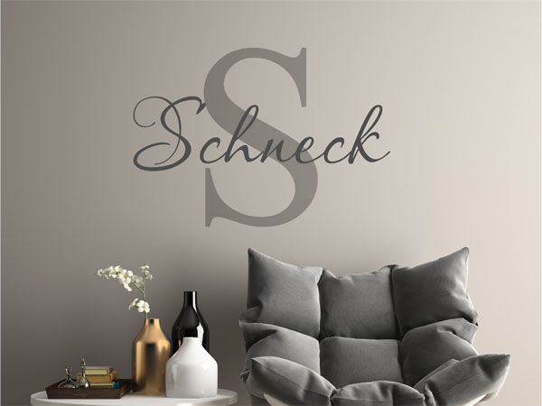 Wandtattoo Schneck Nachname