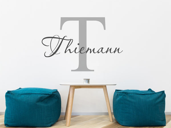 Wandtattoo Thiemann Nachname