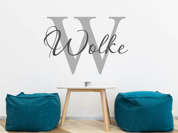 Wandtattoo Wolke Nachname