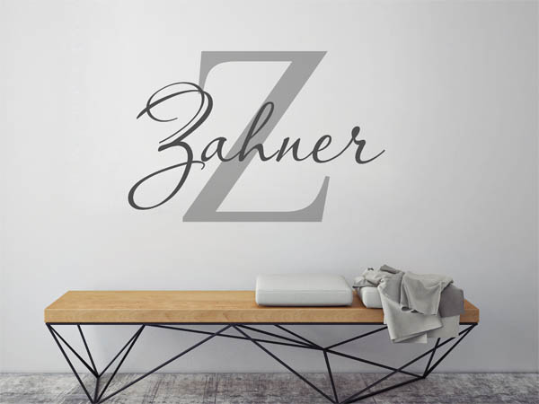 Wandtattoo Zahner Nachname