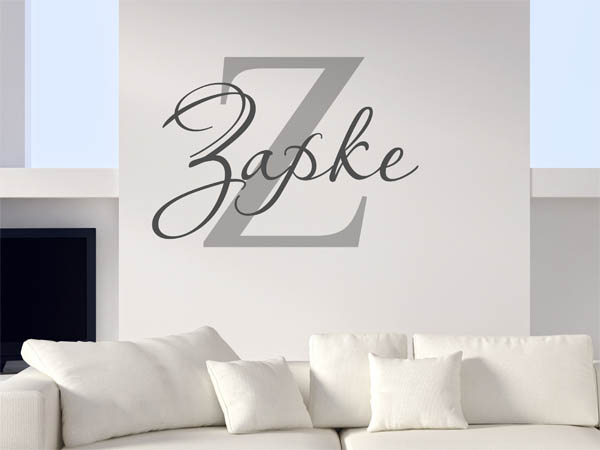 Wandtattoo Zapke Nachname