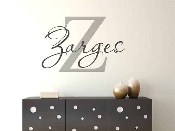Wandtattoo Zarges Nachname
