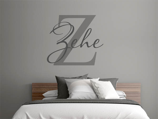 Wandtattoo Zehe Nachname