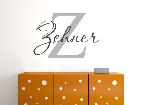 Wandtattoo Zehner Nachname