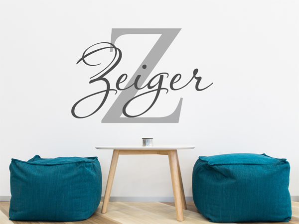Wandtattoo Zeiger Nachname