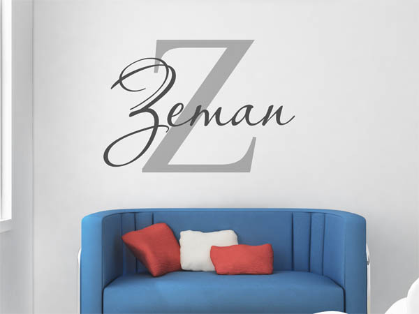 Wandtattoo Zeman Nachname