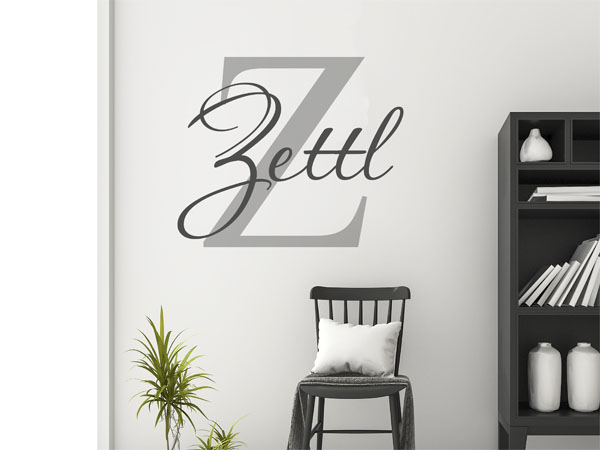 Wandtattoo Zettl Nachname