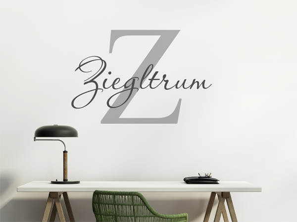 Wandtattoo Ziegltrum Nachname