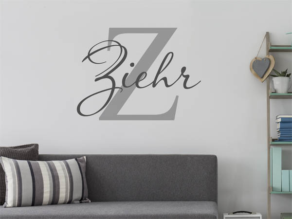 Wandtattoo Ziehr Nachname