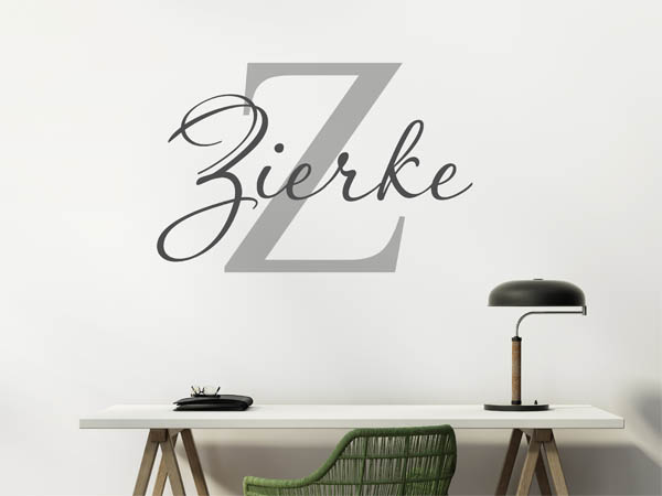 Wandtattoo Zierke Nachname