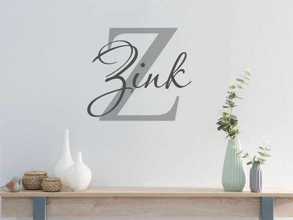 Wandtattoo Zink Nachname