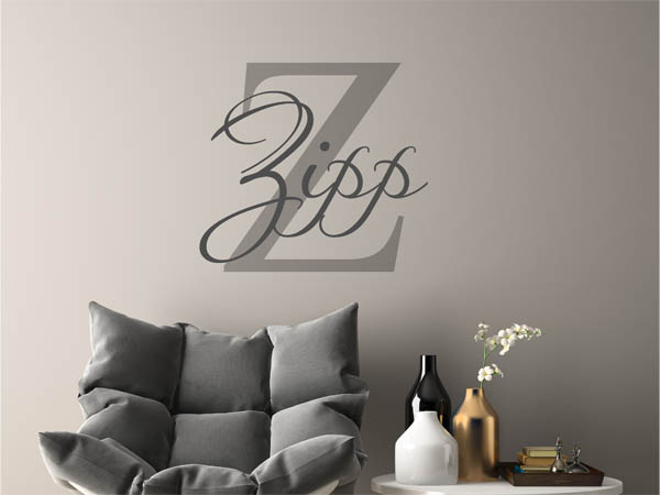 Wandtattoo Zipp Nachname