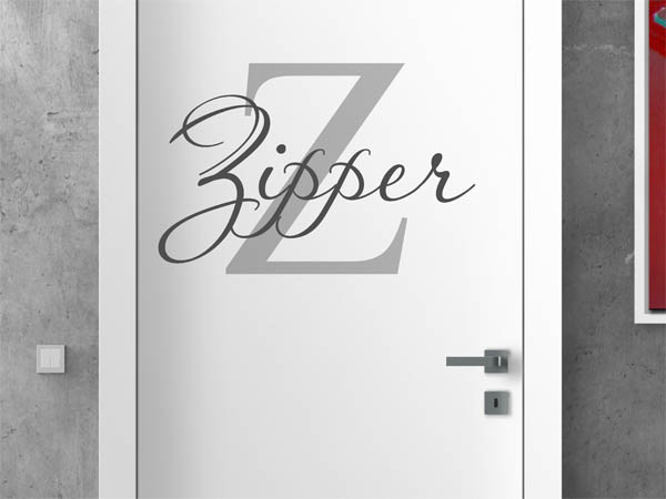 Wandtattoo Zipper Nachname