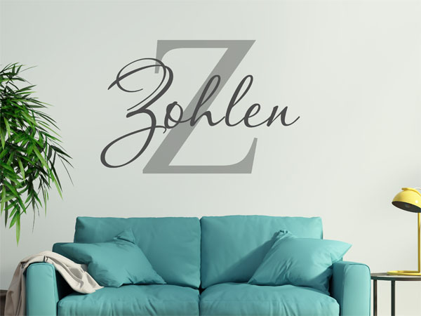 Wandtattoo Zohlen Nachname