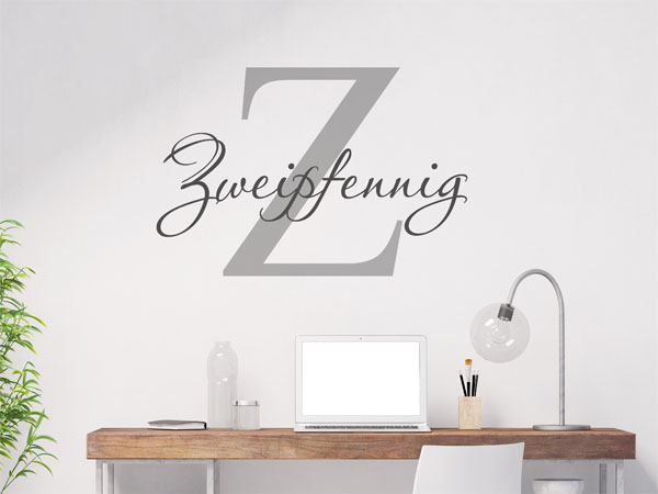 Wandtattoo Zweipfennig Nachname