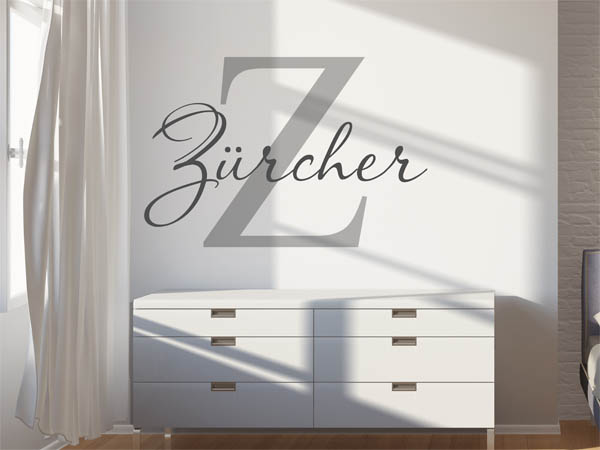 Wandtattoo Zürcher Nachname