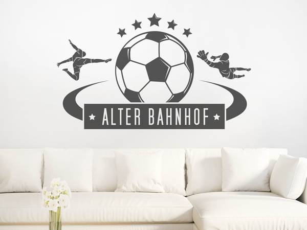 Wandtattoo Alter Bahnhof Fußball