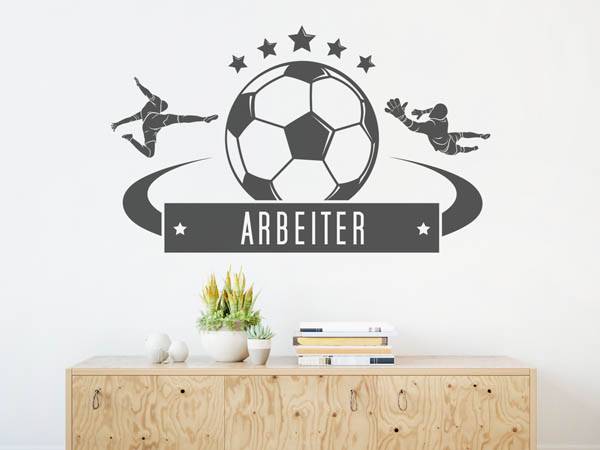 Wandtattoo Arbeiter Fußball