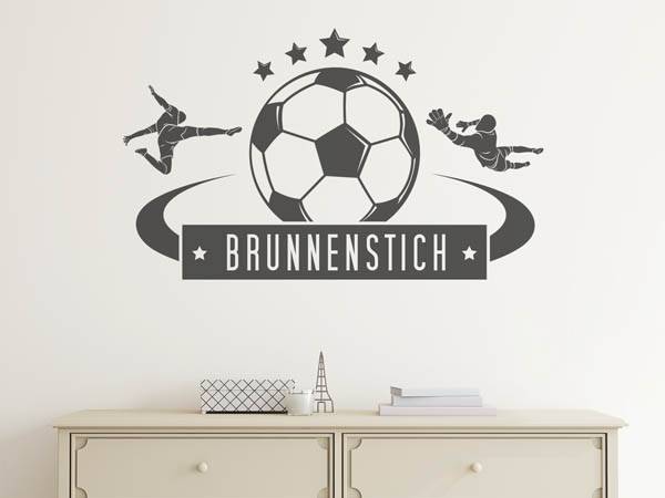 Wandtattoo Brunnenstich Fußball