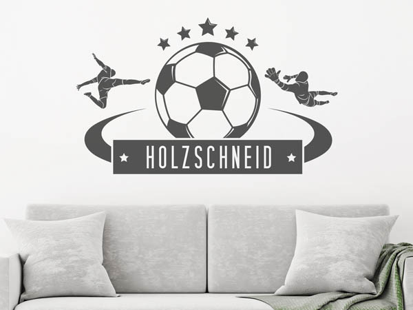 Wandtattoo Holzschneid Fußball