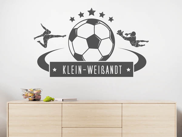 Wandtattoo Klein-Weißandt Fußball