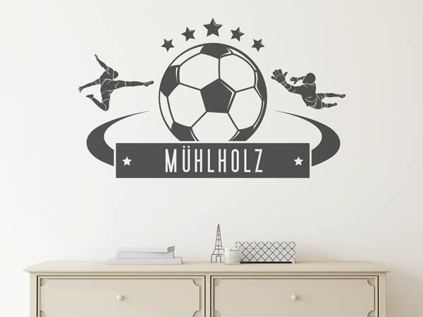 Wandtattoo Mühlholz Fußball