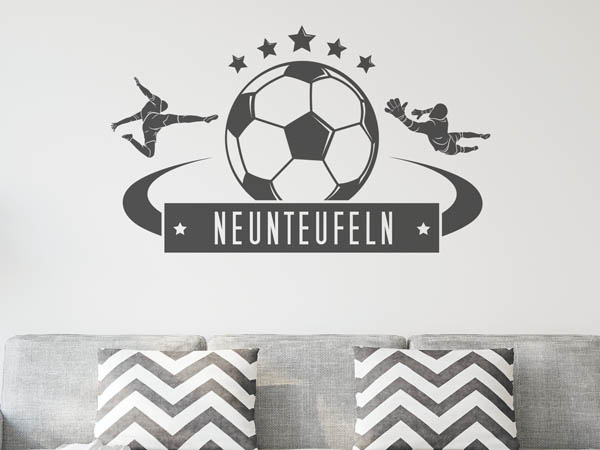 Wandtattoo Neunteufeln Fußball