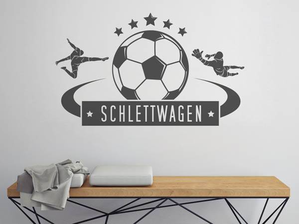 Wandtattoo Schlettwagen Fußball