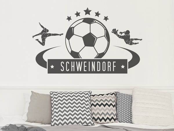 Wandtattoo Schweindorf Fußball
