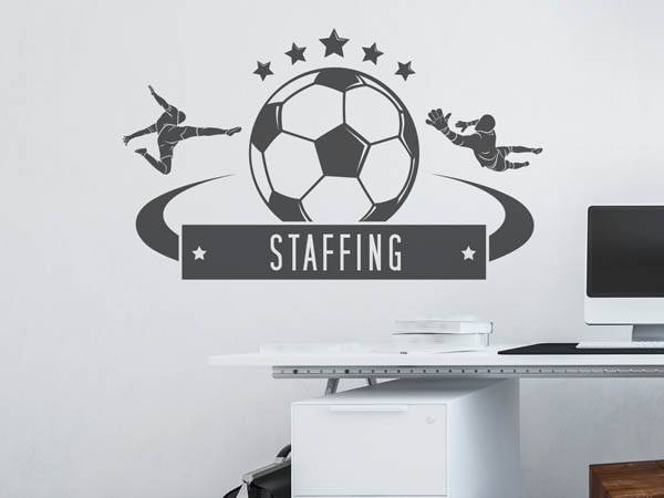 Wandtattoo Staffing Fußball