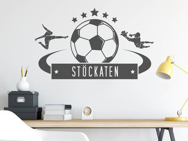 Wandtattoo Stöckaten Fußball
