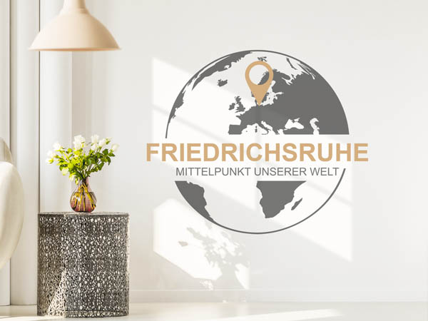 Wandtattoo Friedrichsruhe - Mittelpunkt unserer Welt mit Pin im Globus