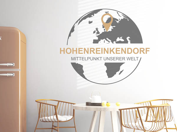 Wandtattoo Hohenreinkendorf - Mittelpunkt unserer Welt mit Pin im Globus