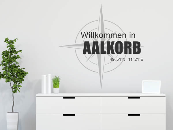 Wandtattoo Willkommen in Aalkorb mit den Koordinaten 49°51'N 11°21'E