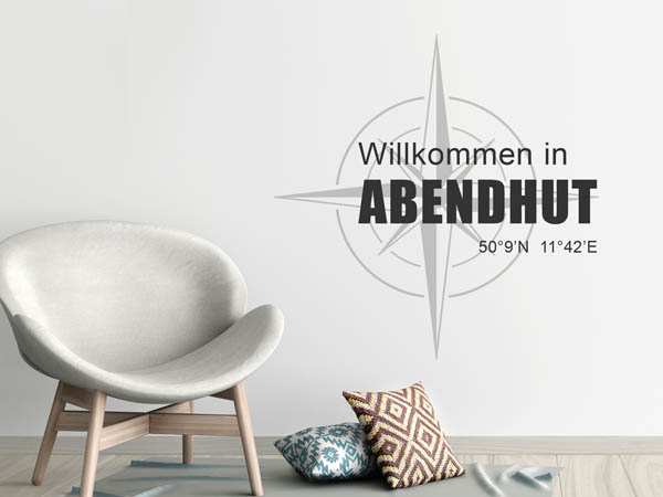 Wandtattoo Willkommen in Abendhut mit den Koordinaten 50°9'N 11°42'E