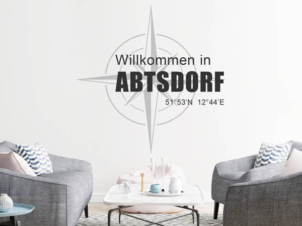 Wandtattoo Willkommen in Abtsdorf mit den Koordinaten 51°53'N 12°44'E