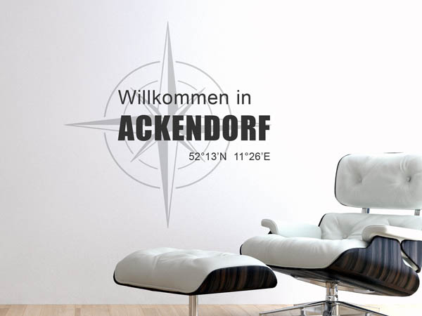 Wandtattoo Willkommen in Ackendorf mit den Koordinaten 52°13'N 11°26'E