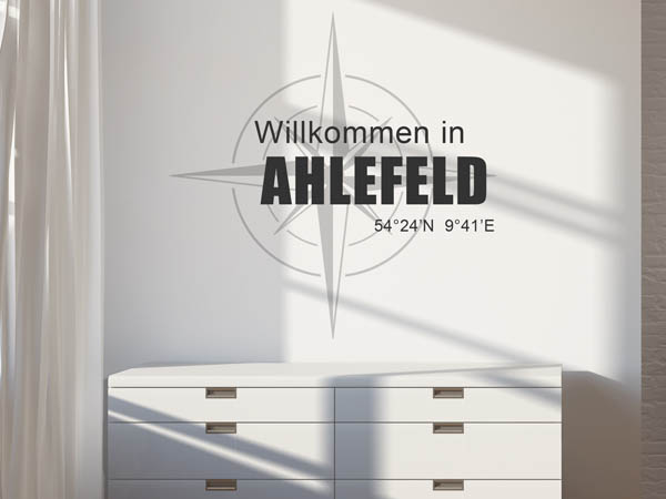 Wandtattoo Willkommen in Ahlefeld mit den Koordinaten 54°24'N 9°41'E