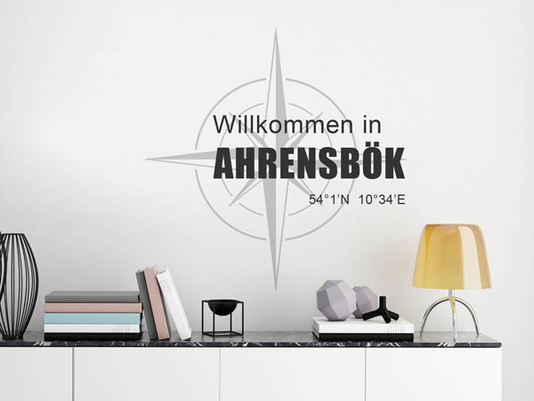 Wandtattoo Willkommen in Ahrensbök mit den Koordinaten 54°1'N 10°34'E