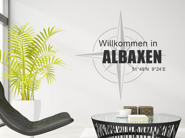 Wandtattoo Willkommen in Albaxen mit den Koordinaten 51°49'N 9°24'E